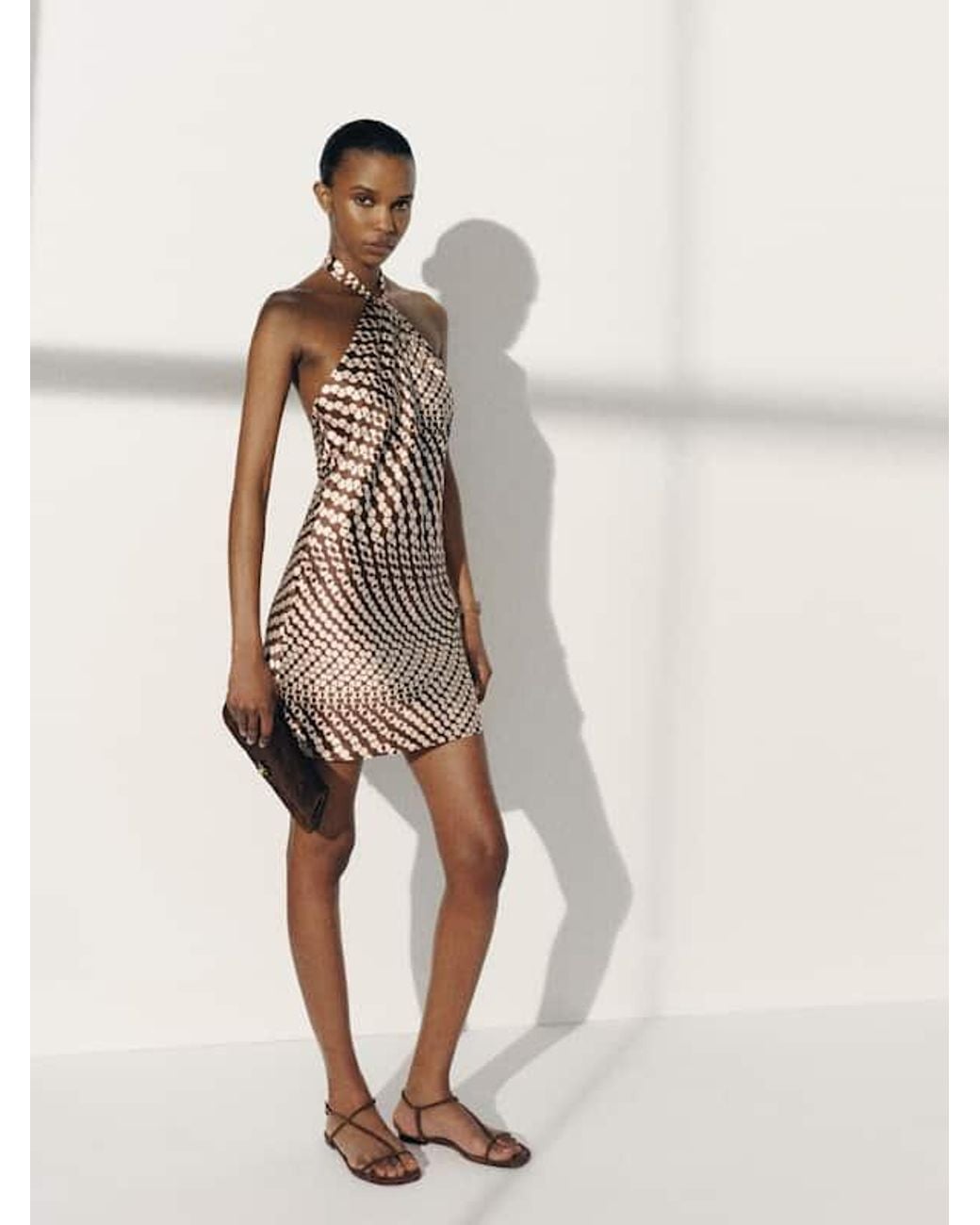Reformation Brown Opaline Silk Dress