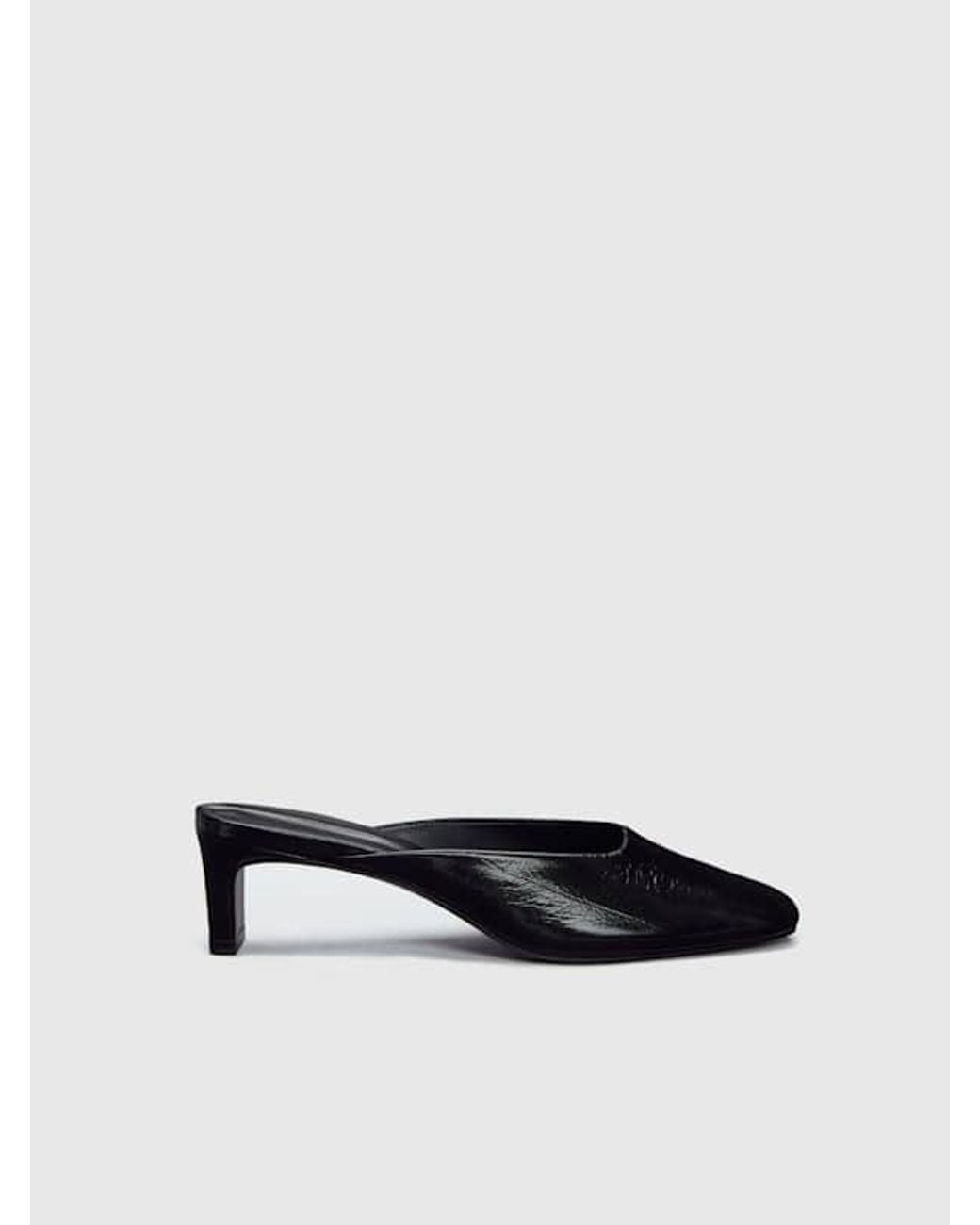 Reformation Blue Inez Heeled Mule Eel