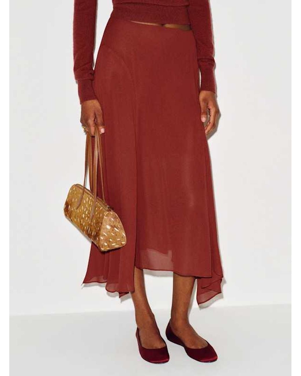 Reformation Red Mccall Skirt