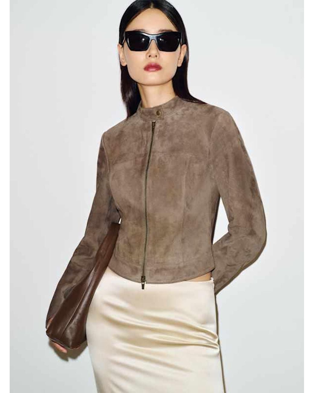 Reformation White Veda Maire Leather Jacket