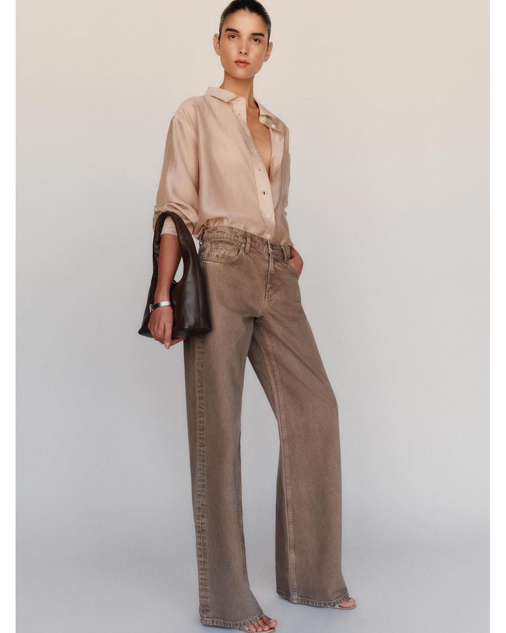 Reformation White Cary Low Rise Slouchy Wide Leg Jeans Denim