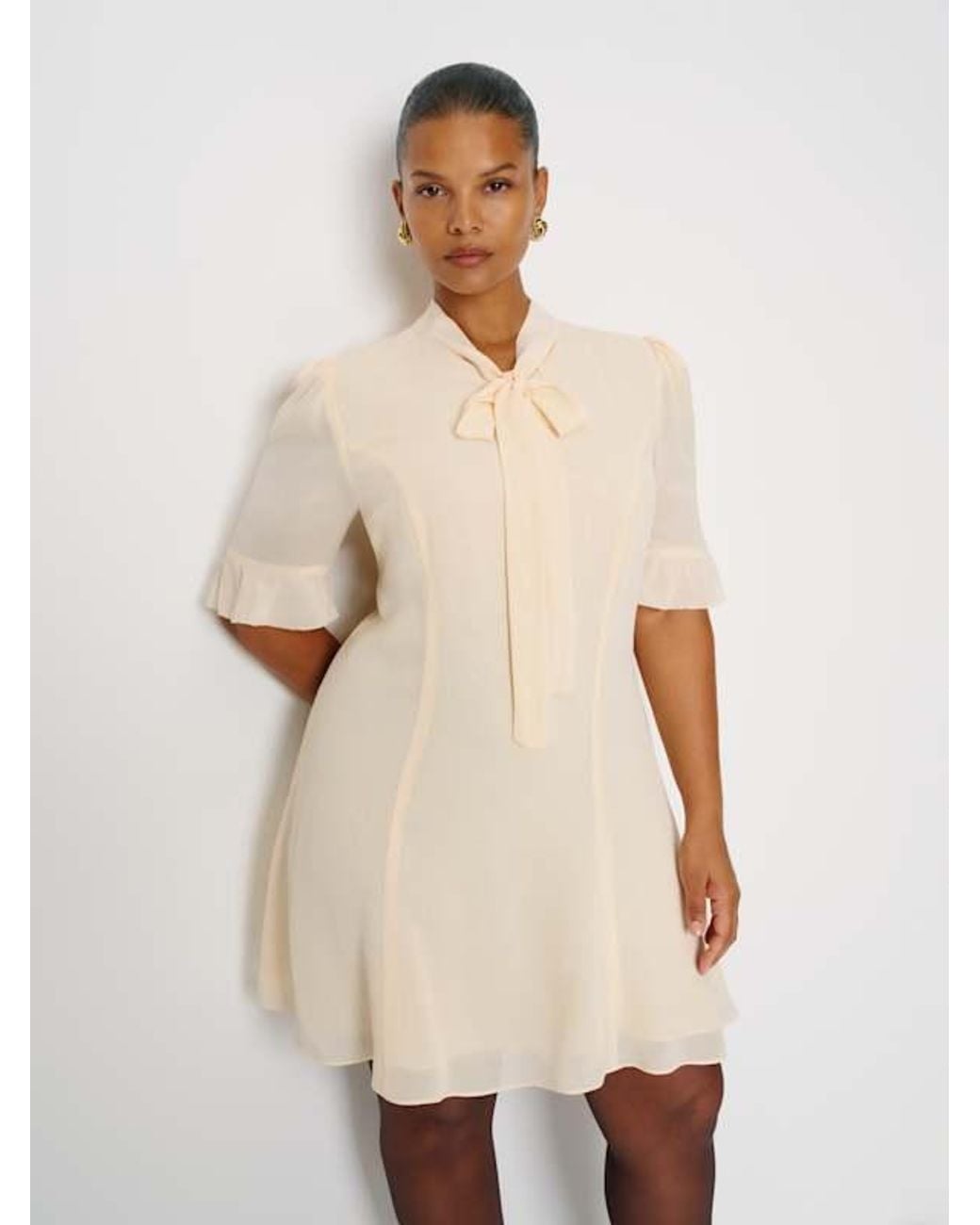 Reformation Natural Whimsical Dress Es 14