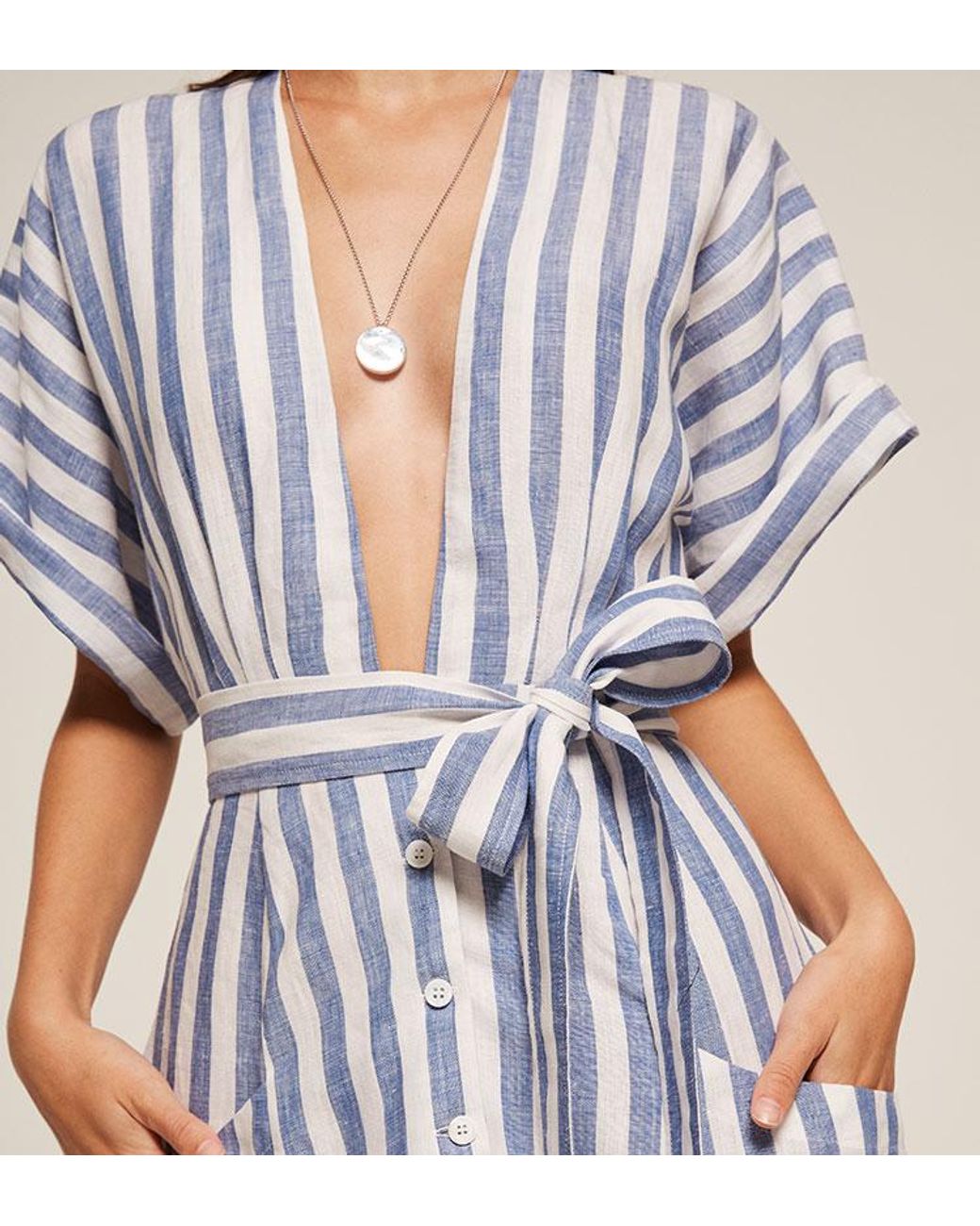 v neck linen dress pattern Lorelei V-Neck Linen Dress main image 0