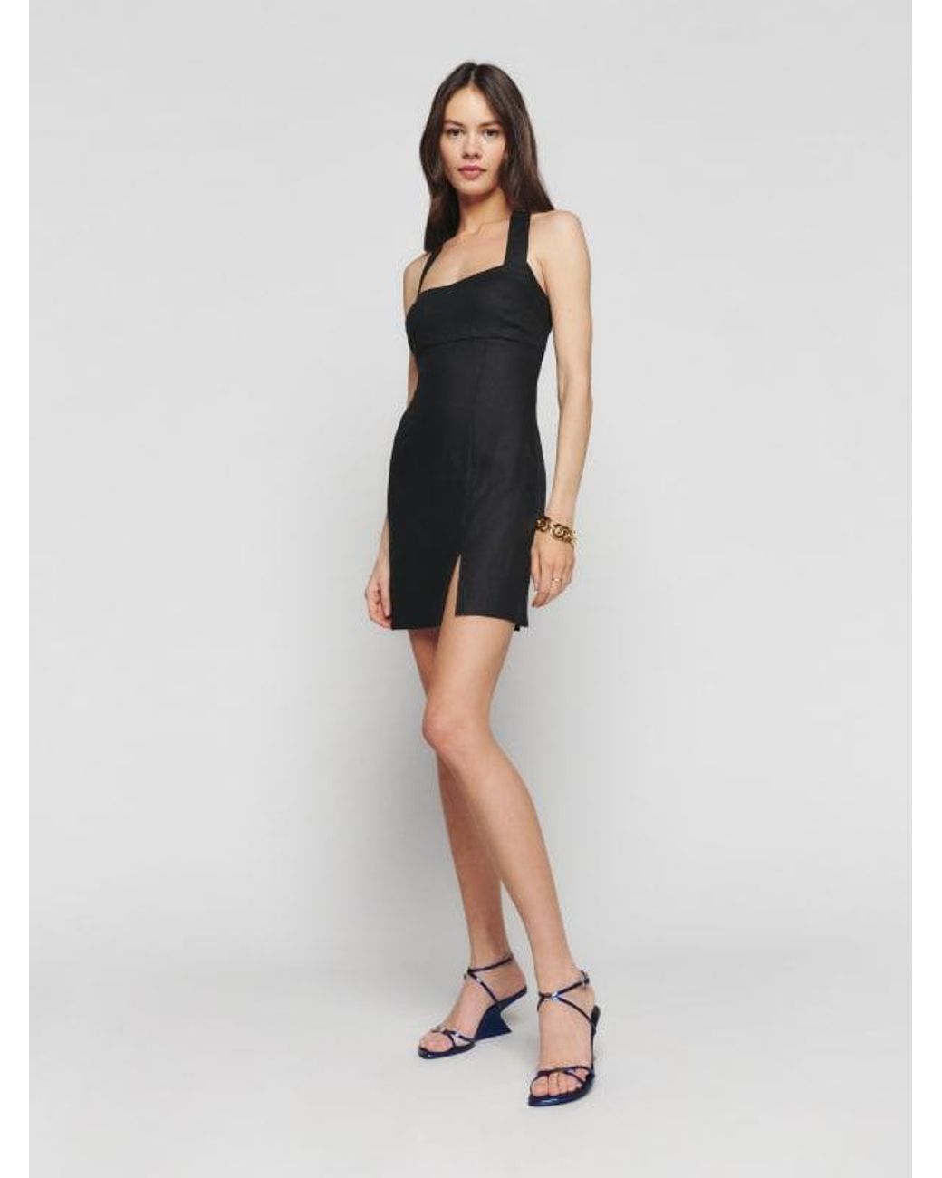 reformation black linen mini dress Blake Lace Dress – Karen Kane main image 1