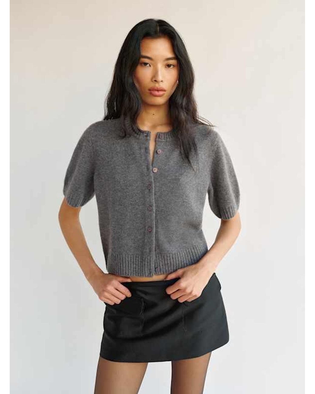 Reformation White Maude Cashmere Cardigan
