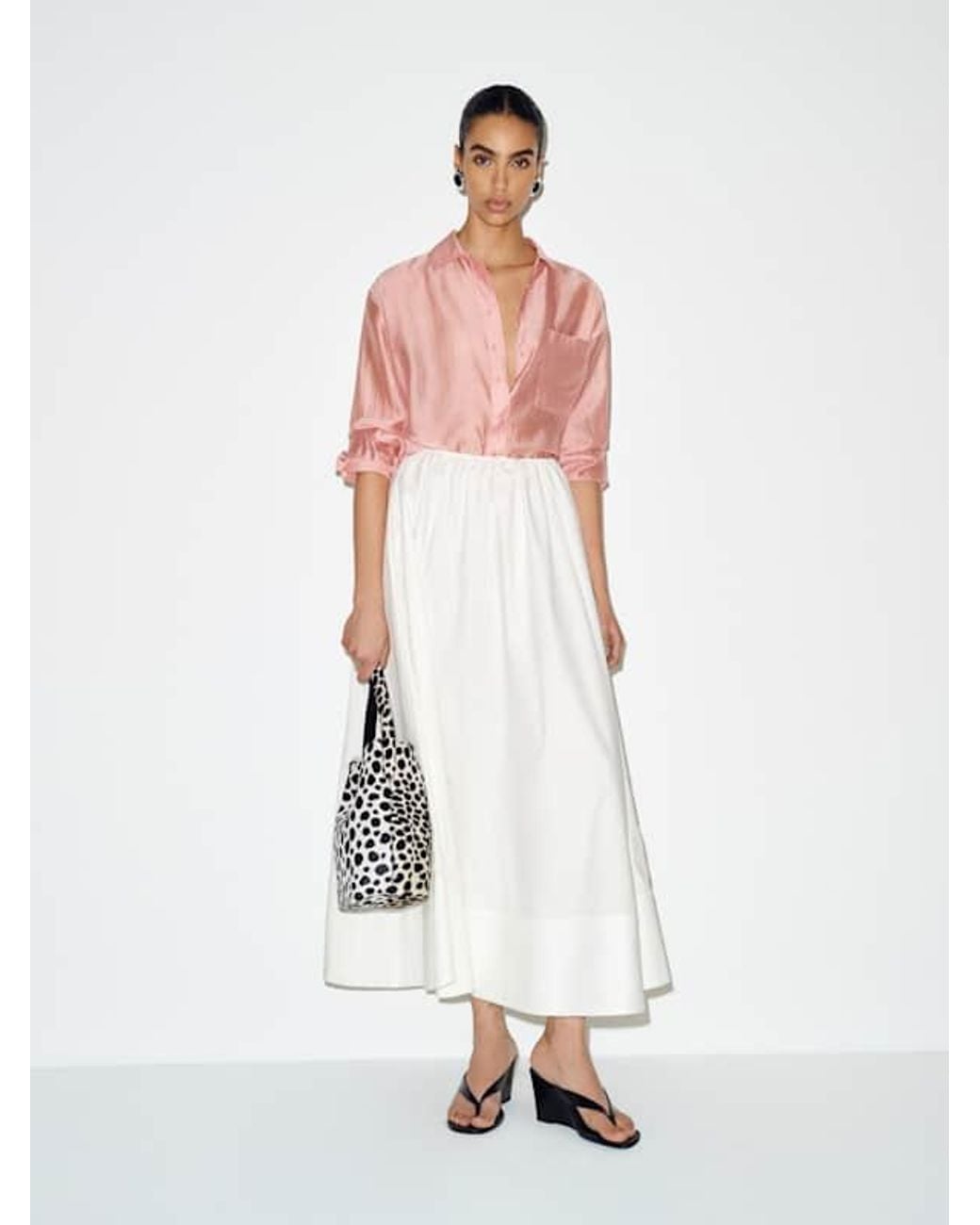 Reformation Brown Eli Oversized Shirt Sheer