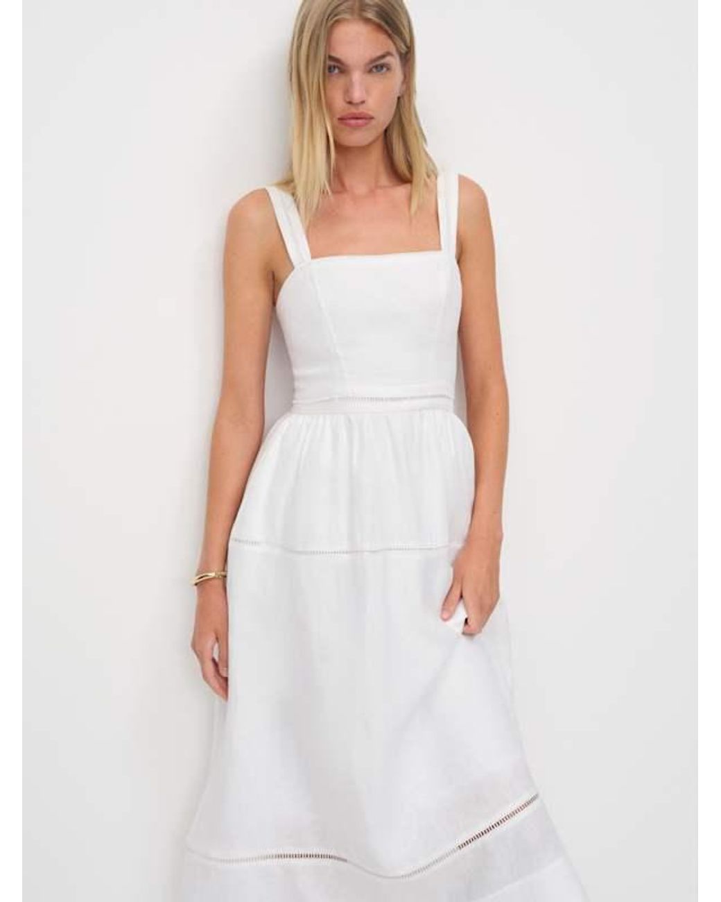 Reformation Everett Linen Dress 0 in Brown | Lyst