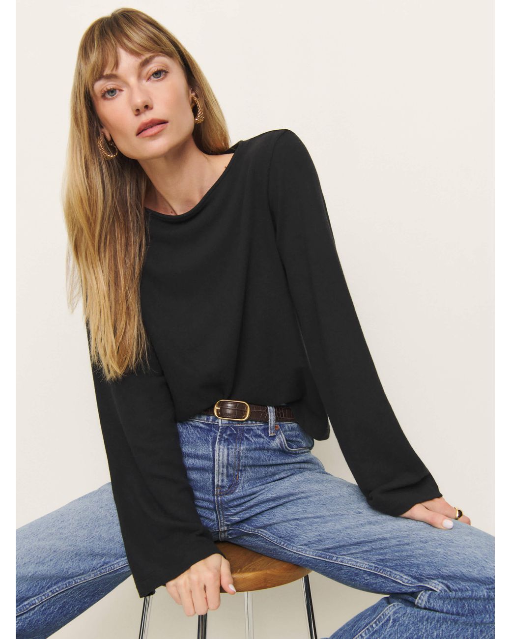 Reformation Blue Eternity Knit Top