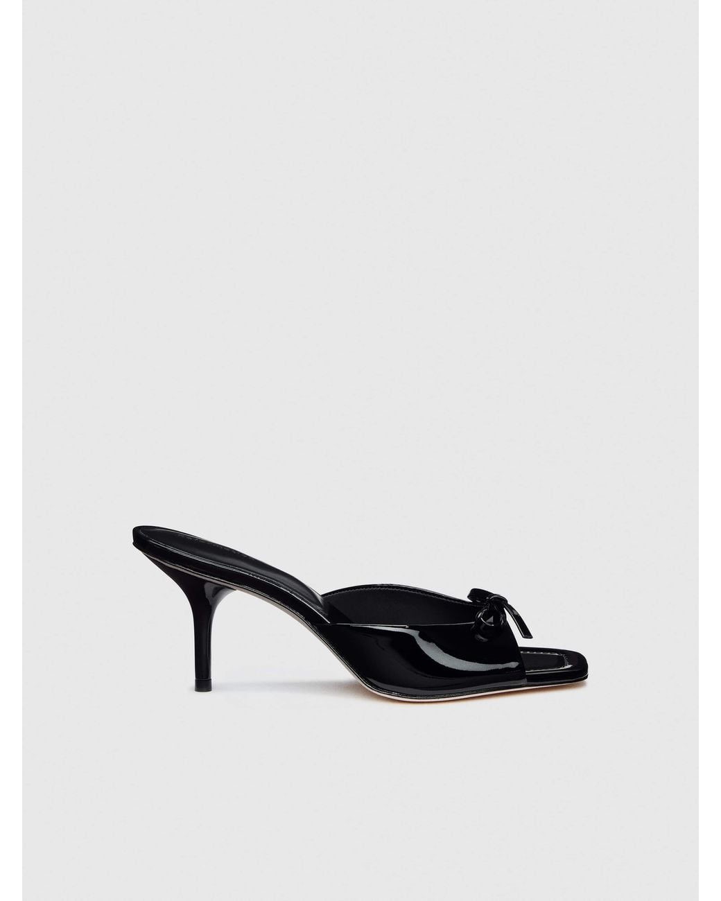 Reformation Blue Clementine Heeled Mule Sandal Patent 5