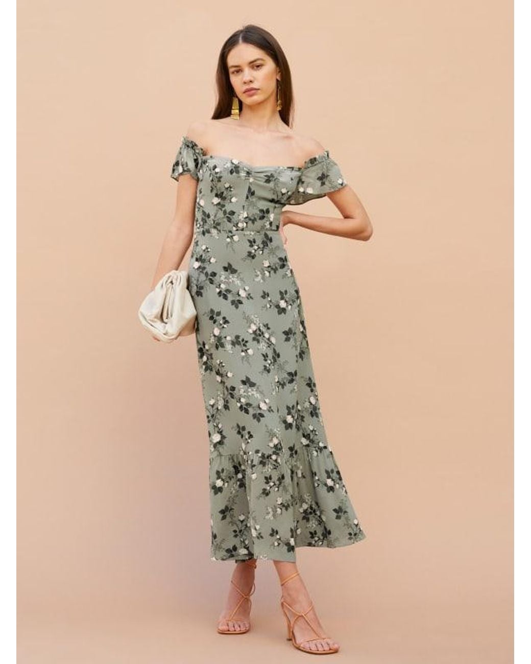 Reformation Butterfly Dress in Green | Lyst