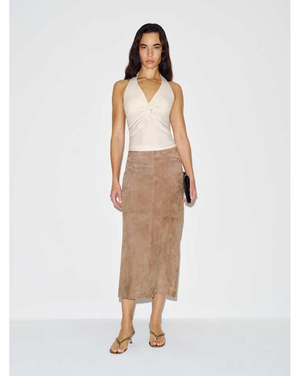 Reformation White Sydney Knit Top