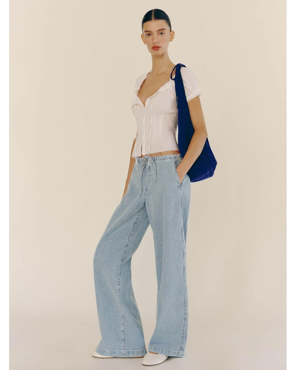 Reformation White Sheba Denim Pant