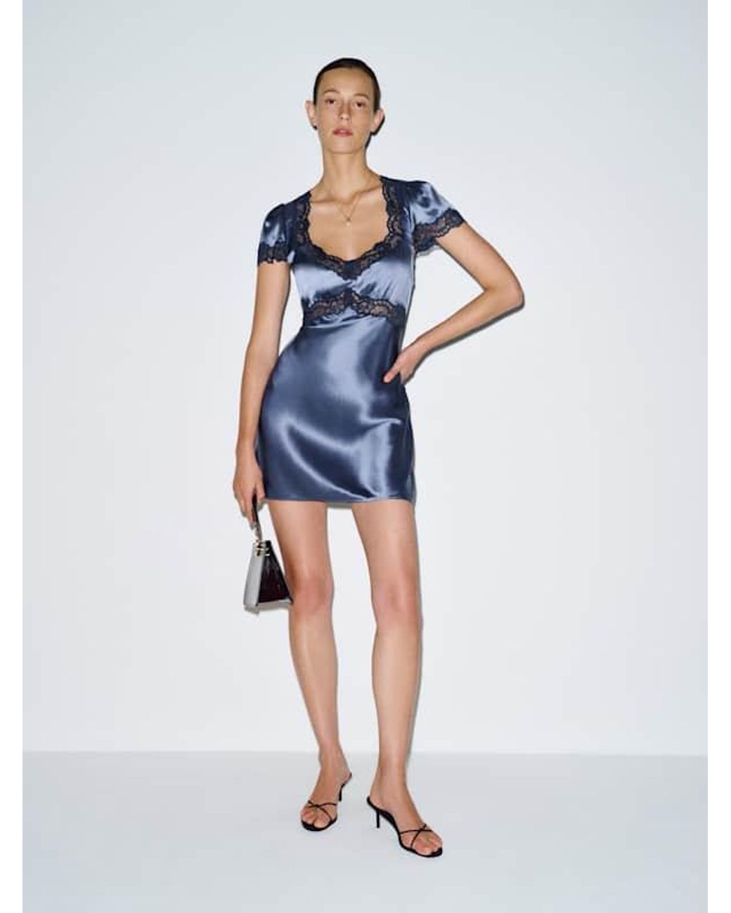 Reformation Blue Romi Silk Dress