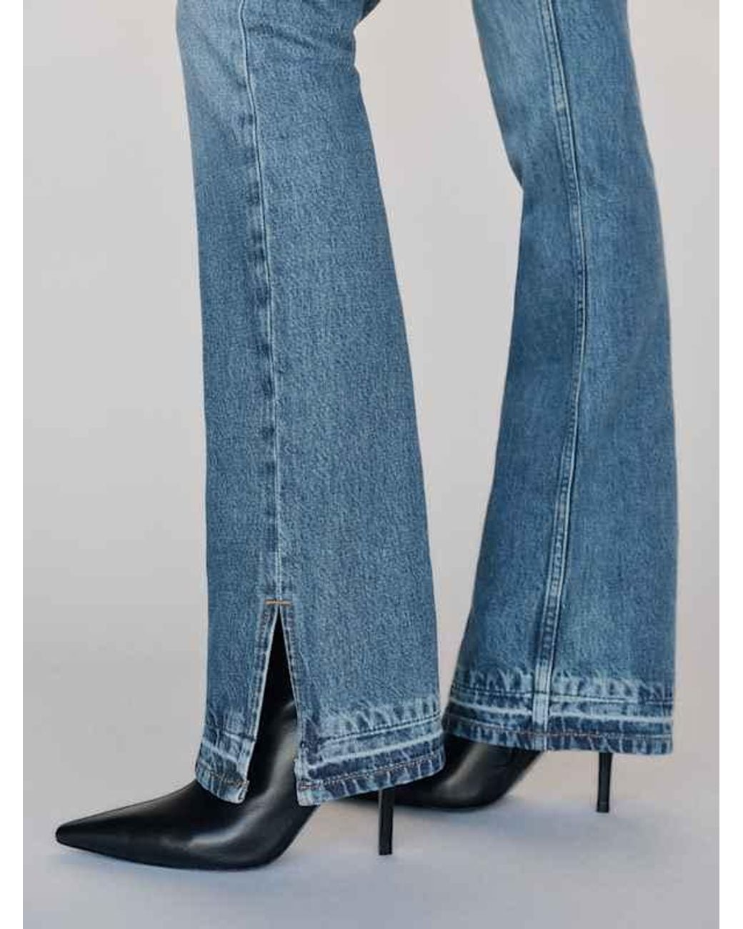 Reformation Blue Blair High Rise Baby Bootcut Jeans