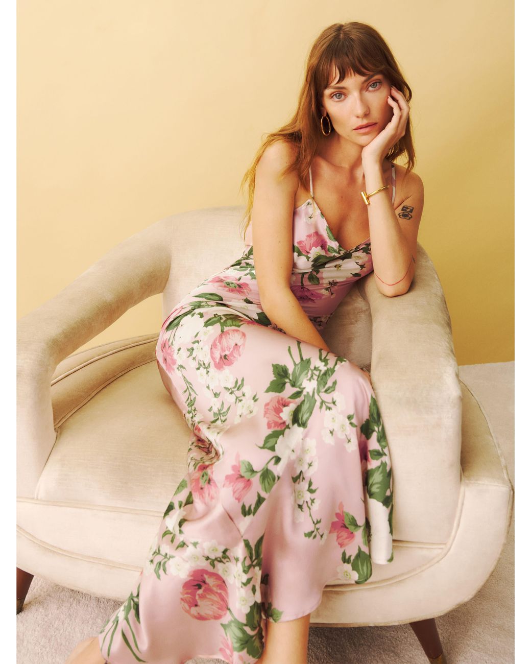 reformation silk floral dress Reformation Floral Green Chrisley Silk Wrap Dress House Of Huntington