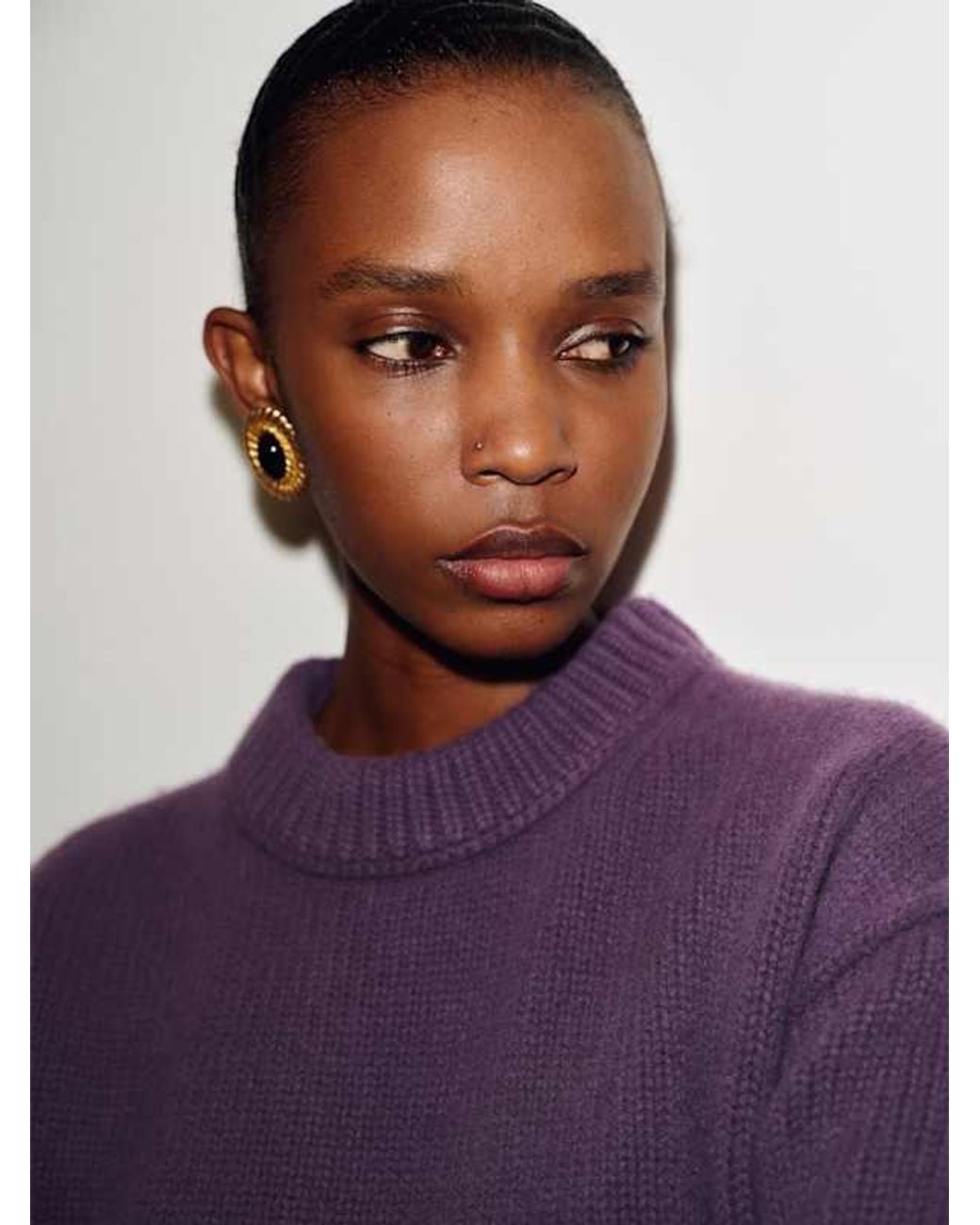 Reformation Purple Jo Regenerative Wool Oversized Crew Sweater