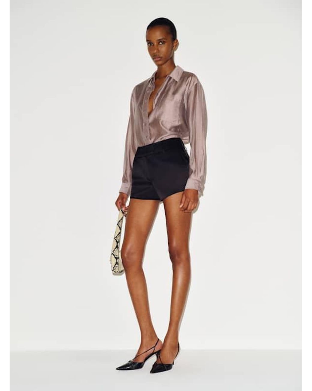 Reformation Black Camden Satin Short 2
