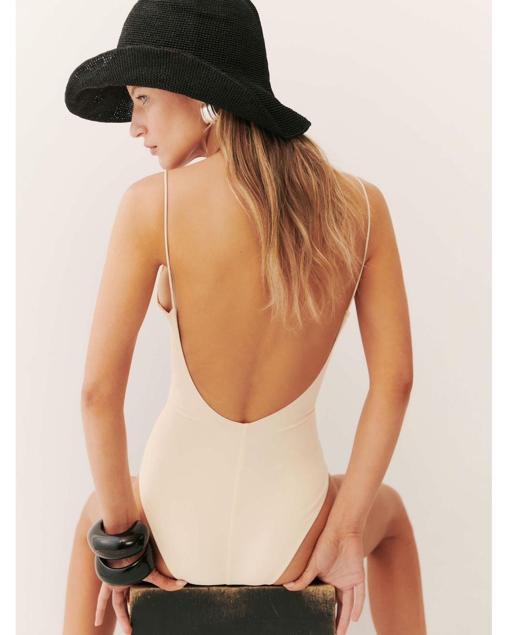 Reformation Black Rio One Piece Swimsuit