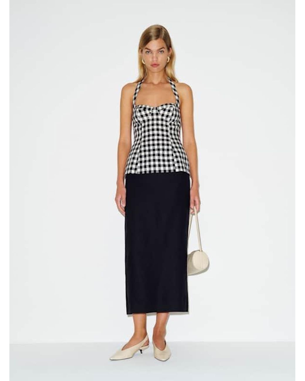 Reformation Blue Alistair Linen Top 2