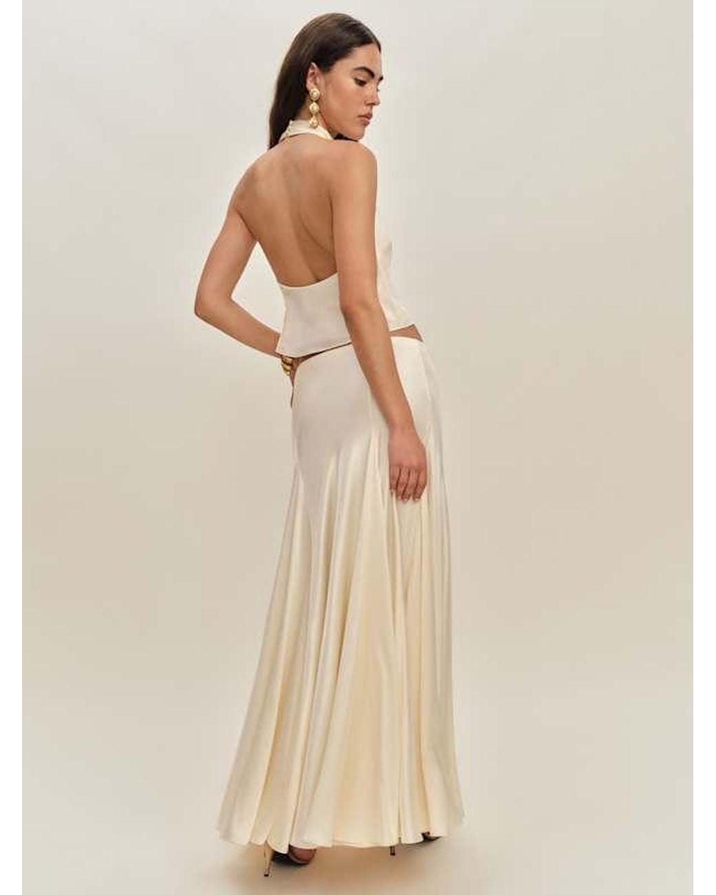 Reformation Brown Sera Silk Two Piece 0
