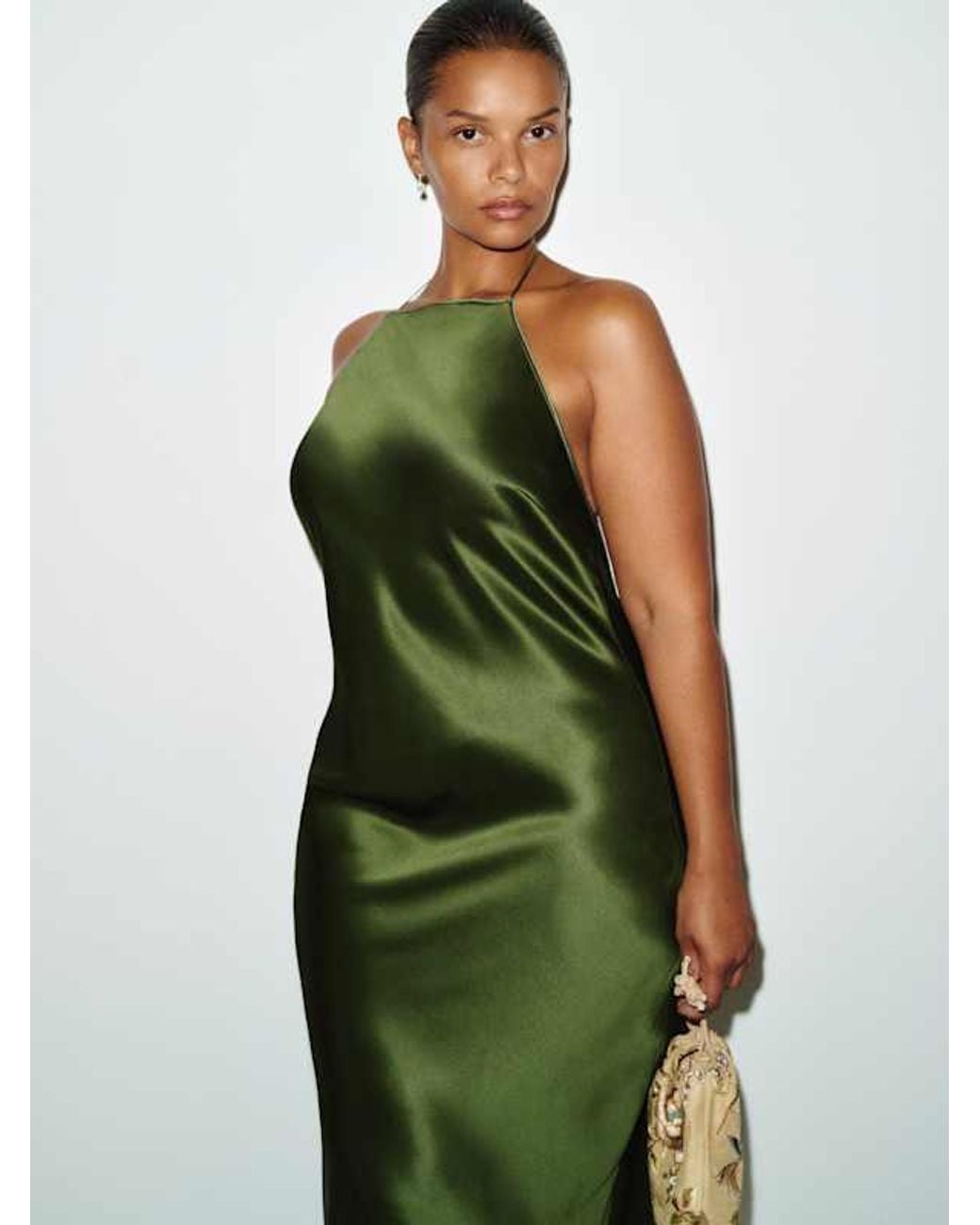 Reformation Green Maripaz Silk Dress Es