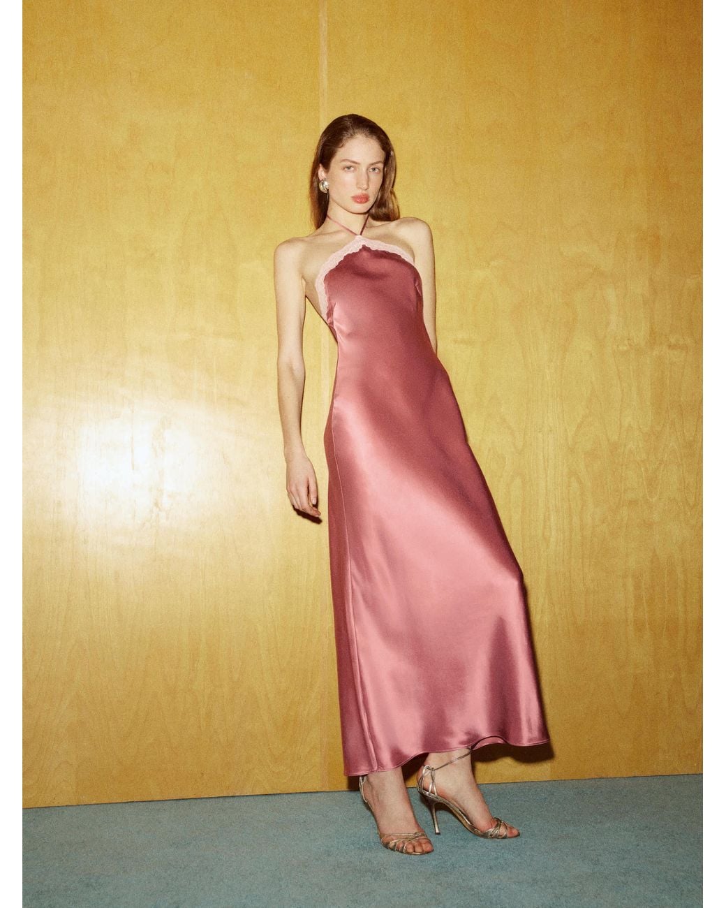 Reformation Brown Aara Silk Dress