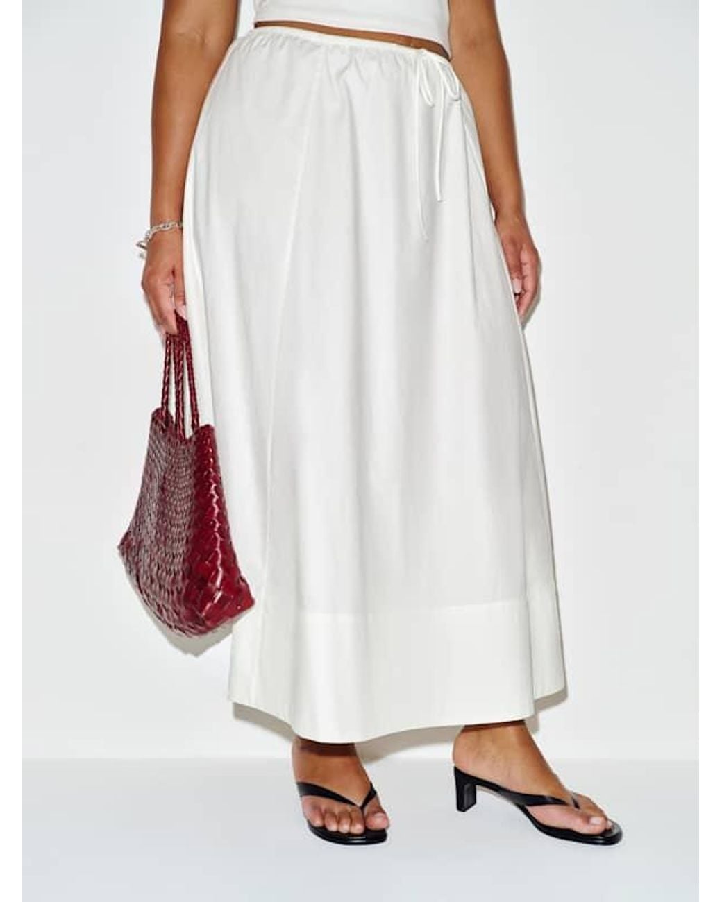 Reformation White Cleo Skirt Es