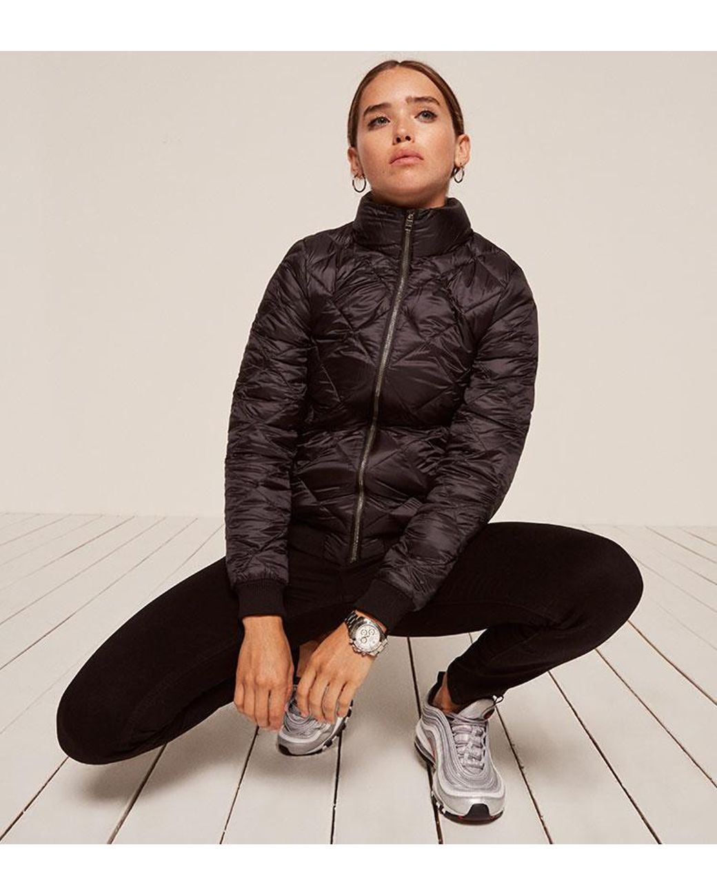 Reformation Patagonia Prow Bomber Jacket in Black Lyst