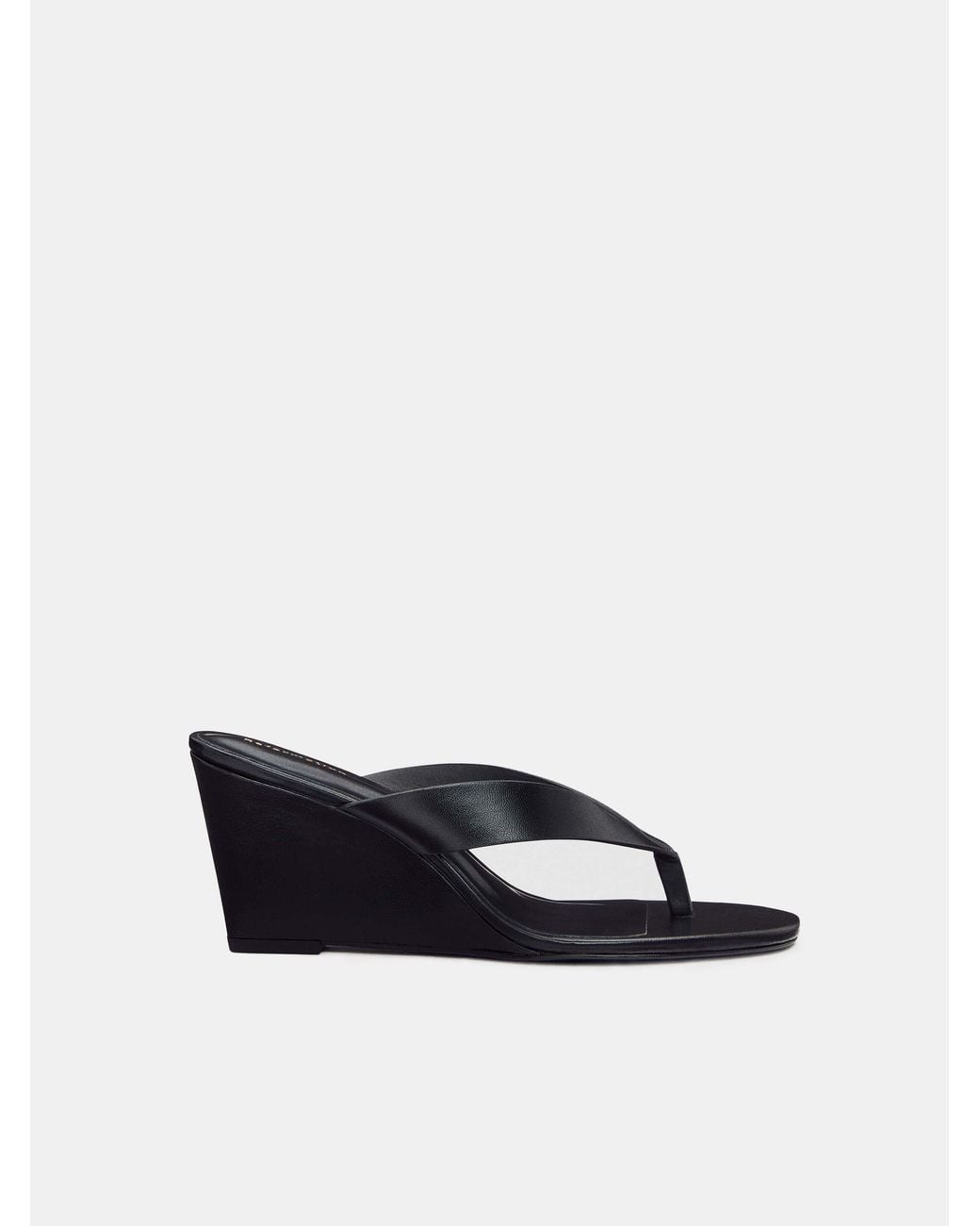 Reformation White Jessie Wedge Thong Leather 7