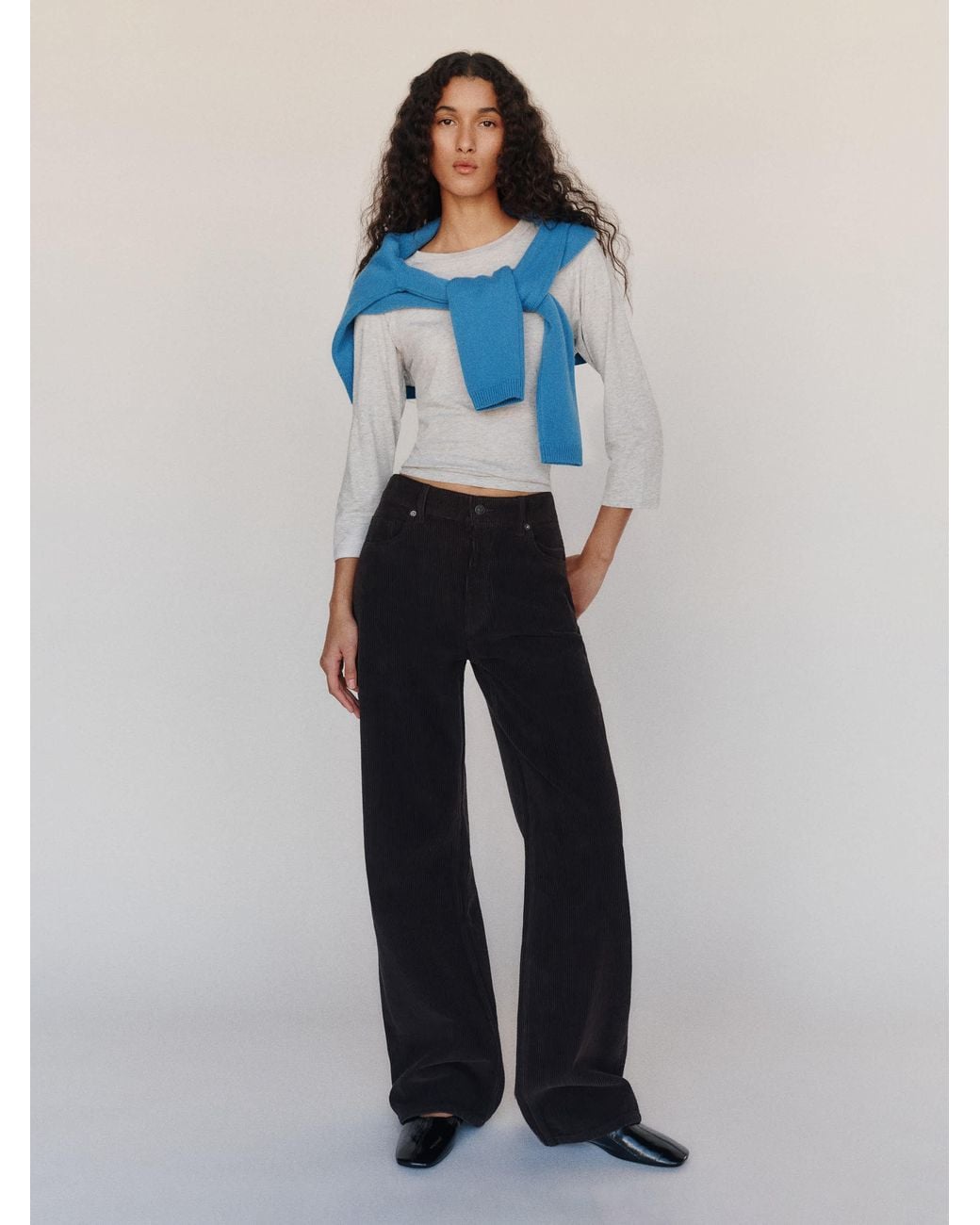 Reformation Blue Clyde Low Rise Baggy Jean Denim