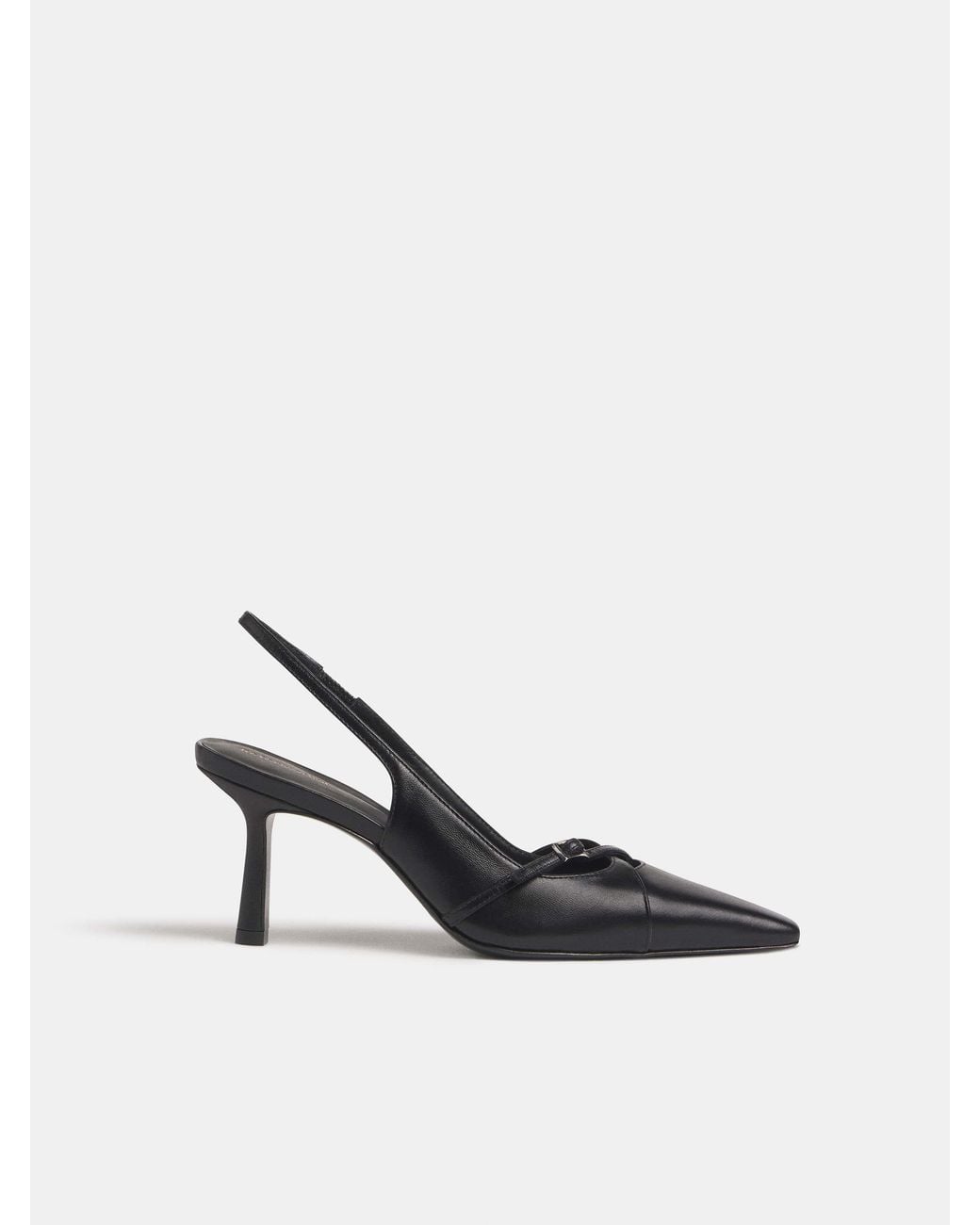 Reformation White Natalina Slingback Heel Leather
