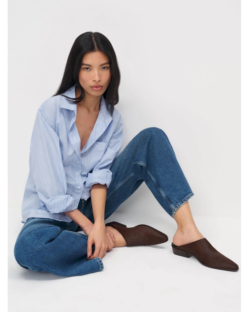 Reformation Blue Dominique Mule 5