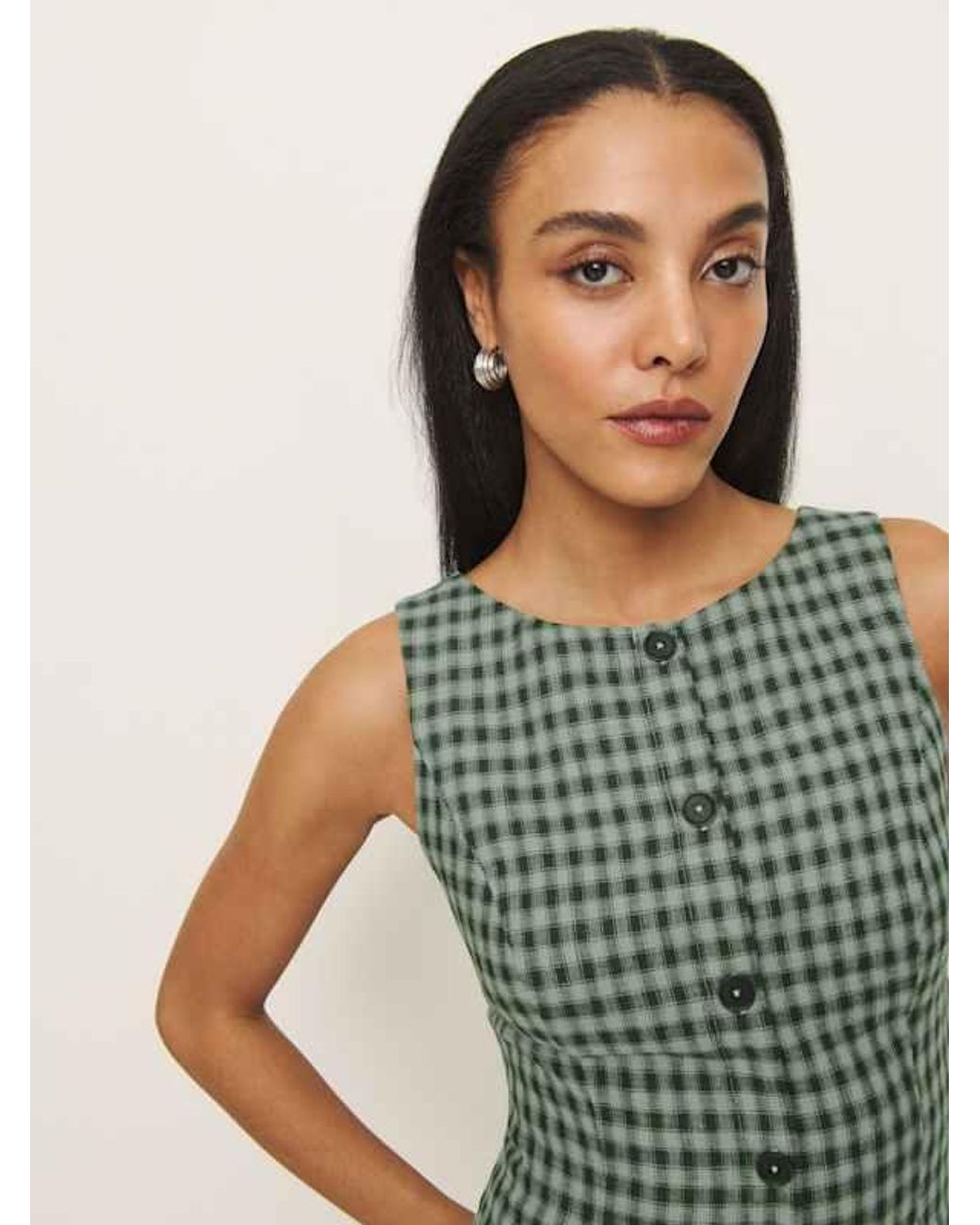 midi length linen dresses Ester Tiered Linen Midi Dress • Shop American Threads Online Boutique Java / L main image 1
