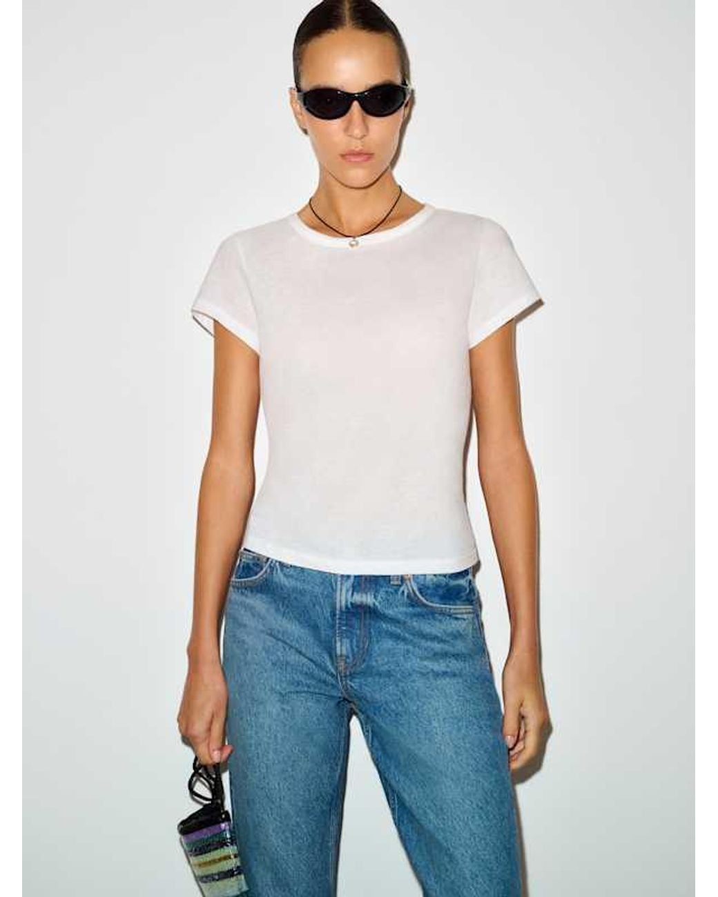 Reformation White Max Slim T-Shirt