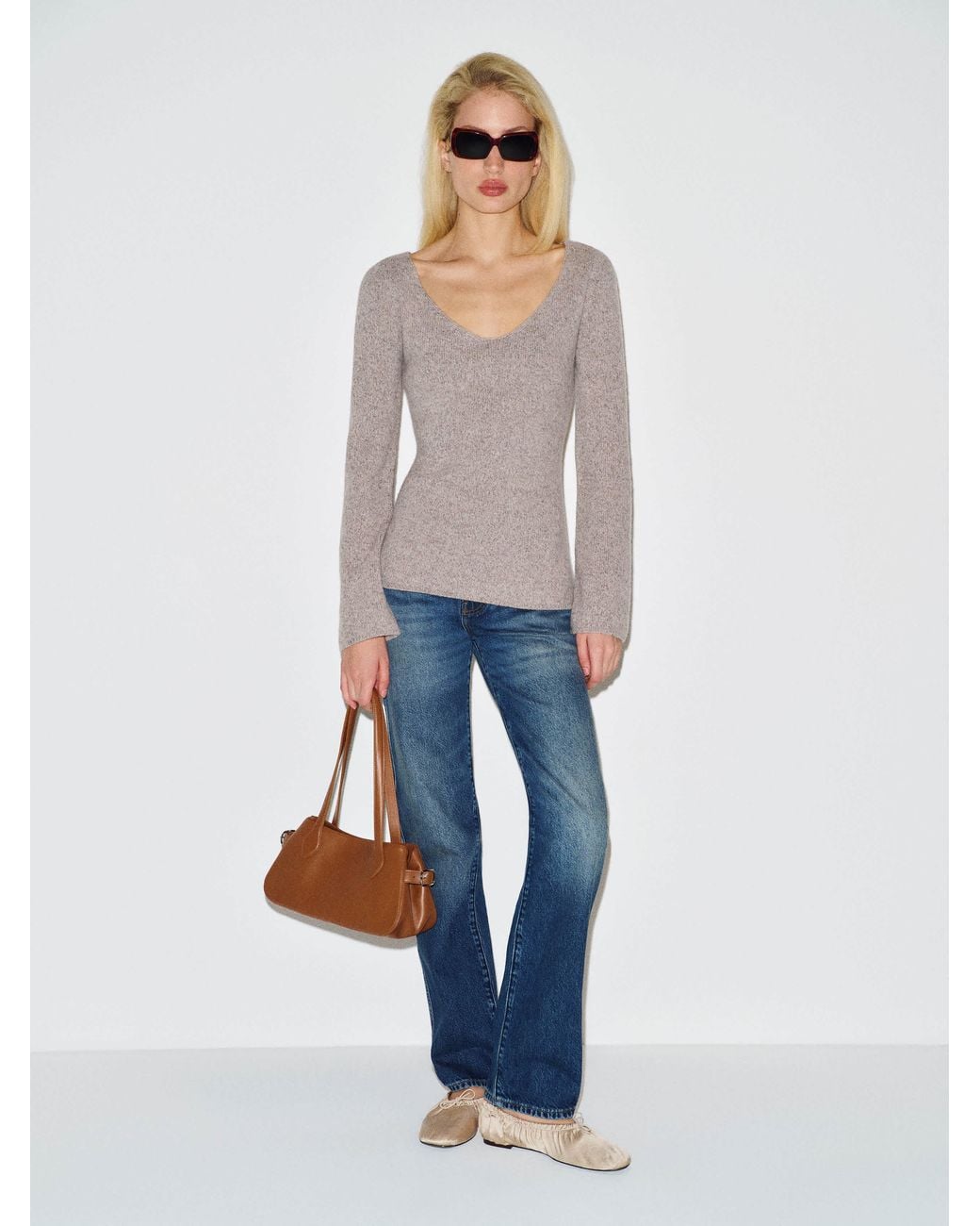 Reformation Nicoletta Regenerative Wool Scoop Neck Sweater in White | Lyst
