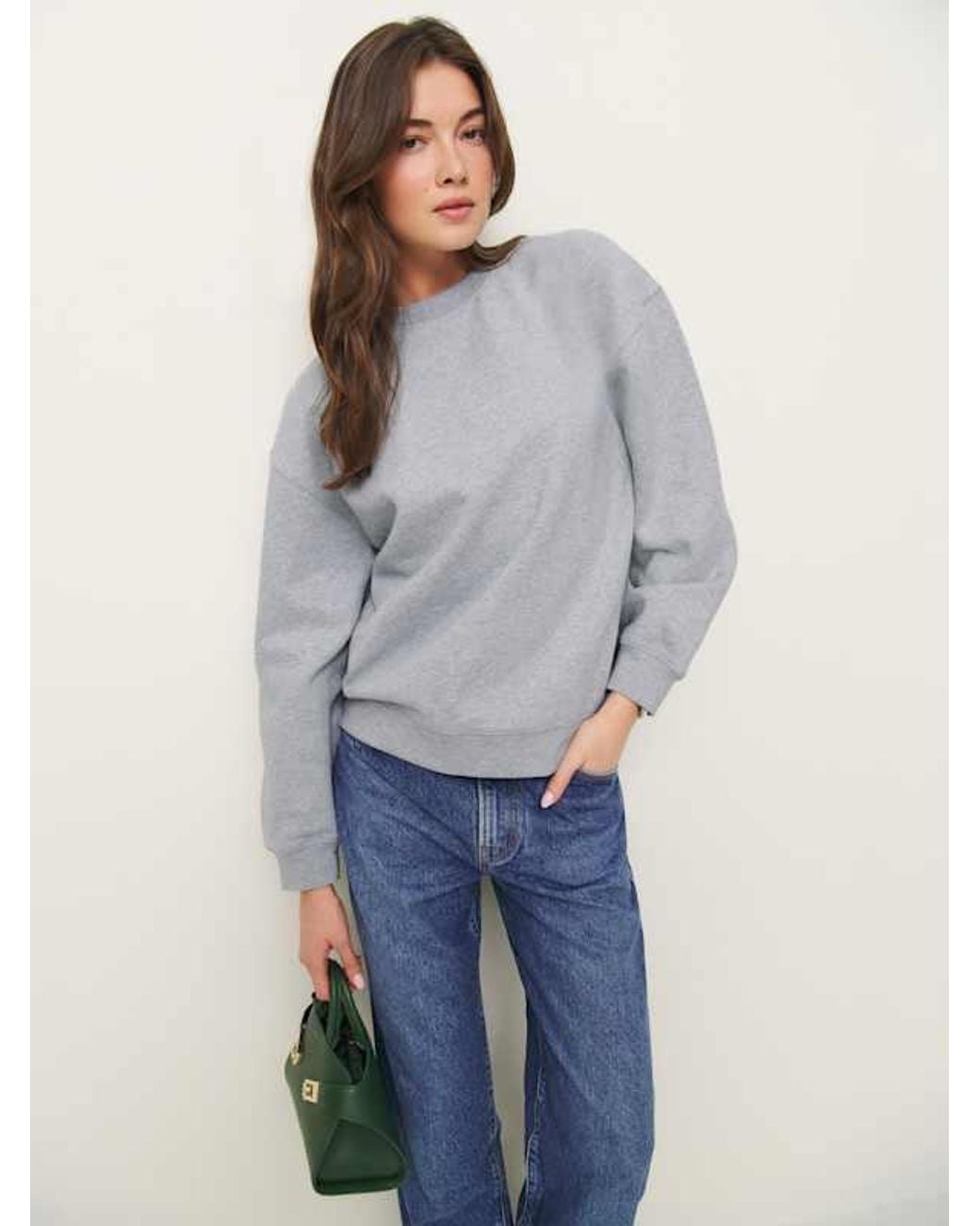 Reformation Gray Classic Crew Neck Sweatshirt