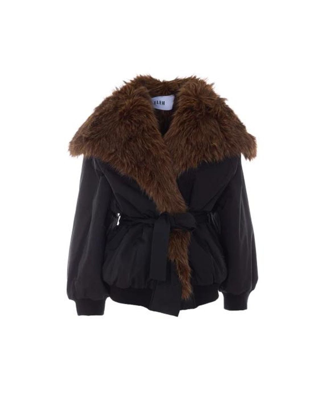 Giacca Nera Con Collo di ELEH in Black