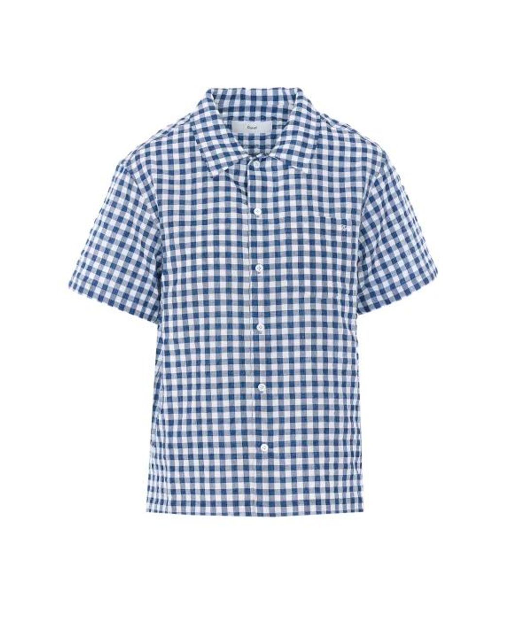 Camicia A Quadri Blu di DUNST in Blue