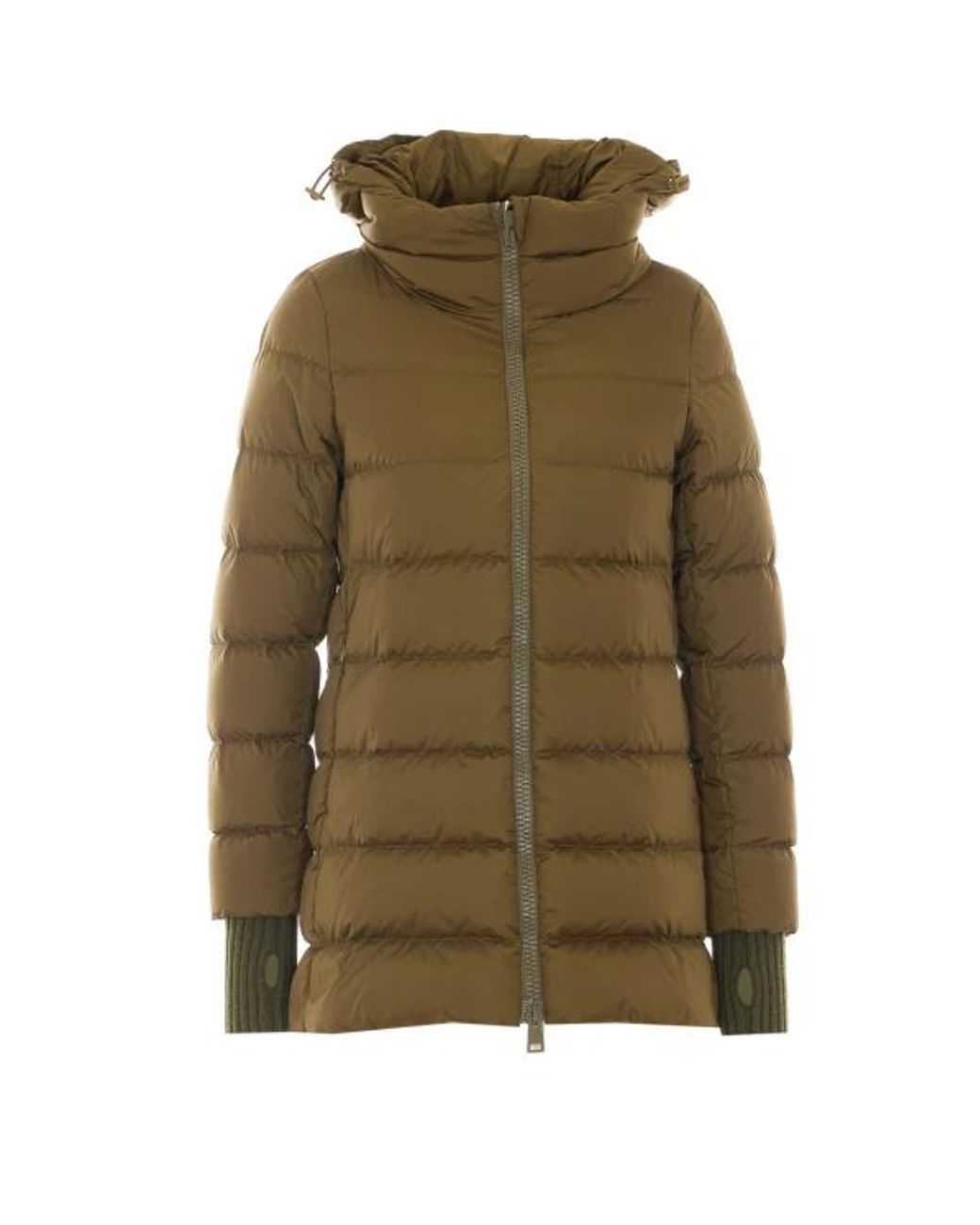 Piumino Verde Oliva Con Cappuccio Staccabile di Herno in Green