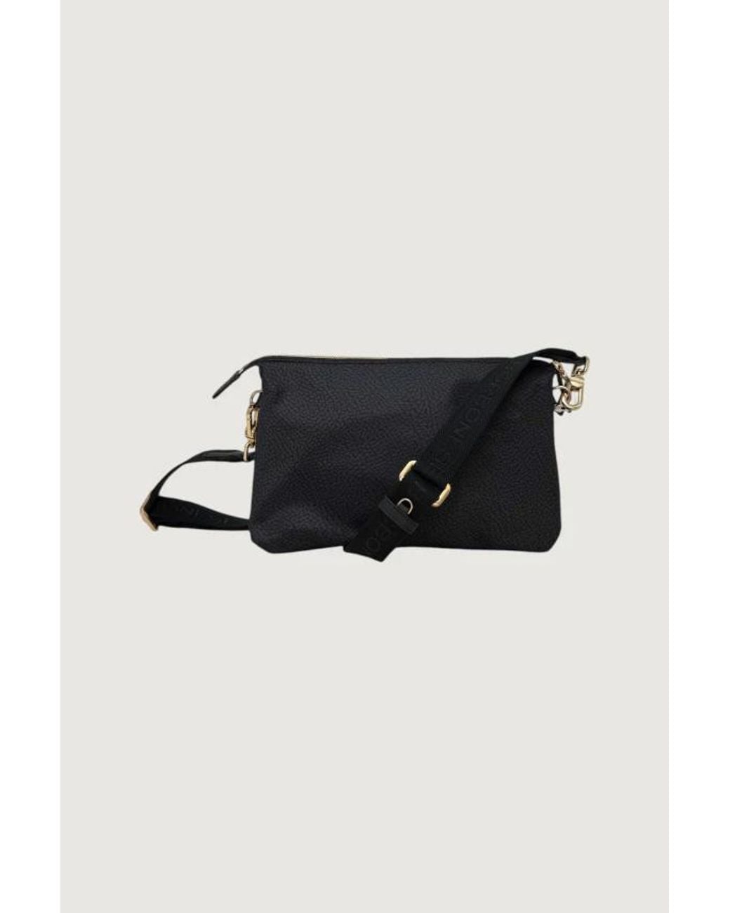 Borsa A Tracolla Nera Con Patta di Borbonese in Black
