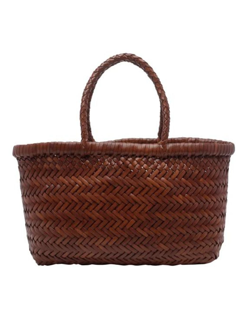 Borsa Tipo Cestino Mini Flat Gora di Dragon Diffusion in Brown