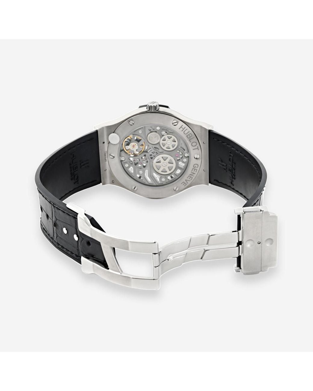 Hublot Classic Fusion Ultra Thin Titanium Diamond Manual Wind Watch 515 ...
