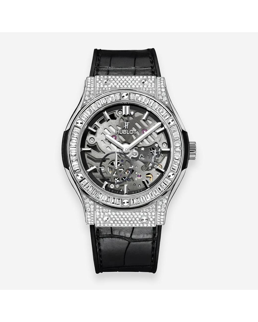 Hublot Classic Fusion Ultra Thin Titanium Diamond Manual Wind Watch 515 ...