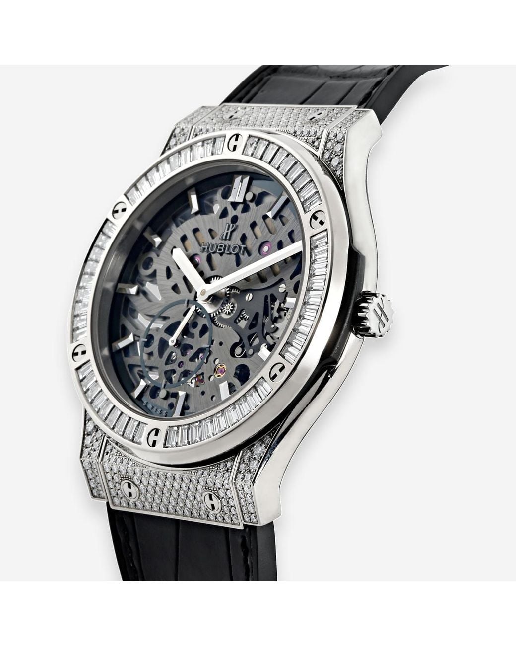 Hublot Classic Fusion Ultra Thin Titanium Diamond Manual Wind Watch 515 ...