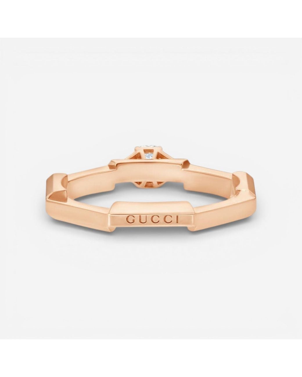 Gucci Pink Link To Love 18K Diamond Ring Ybc7449710010