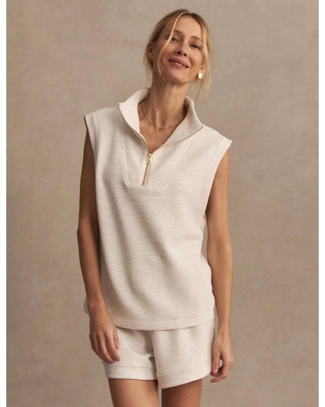 Varley Natural Women's Magnolia 2.0 Half-zip Tank