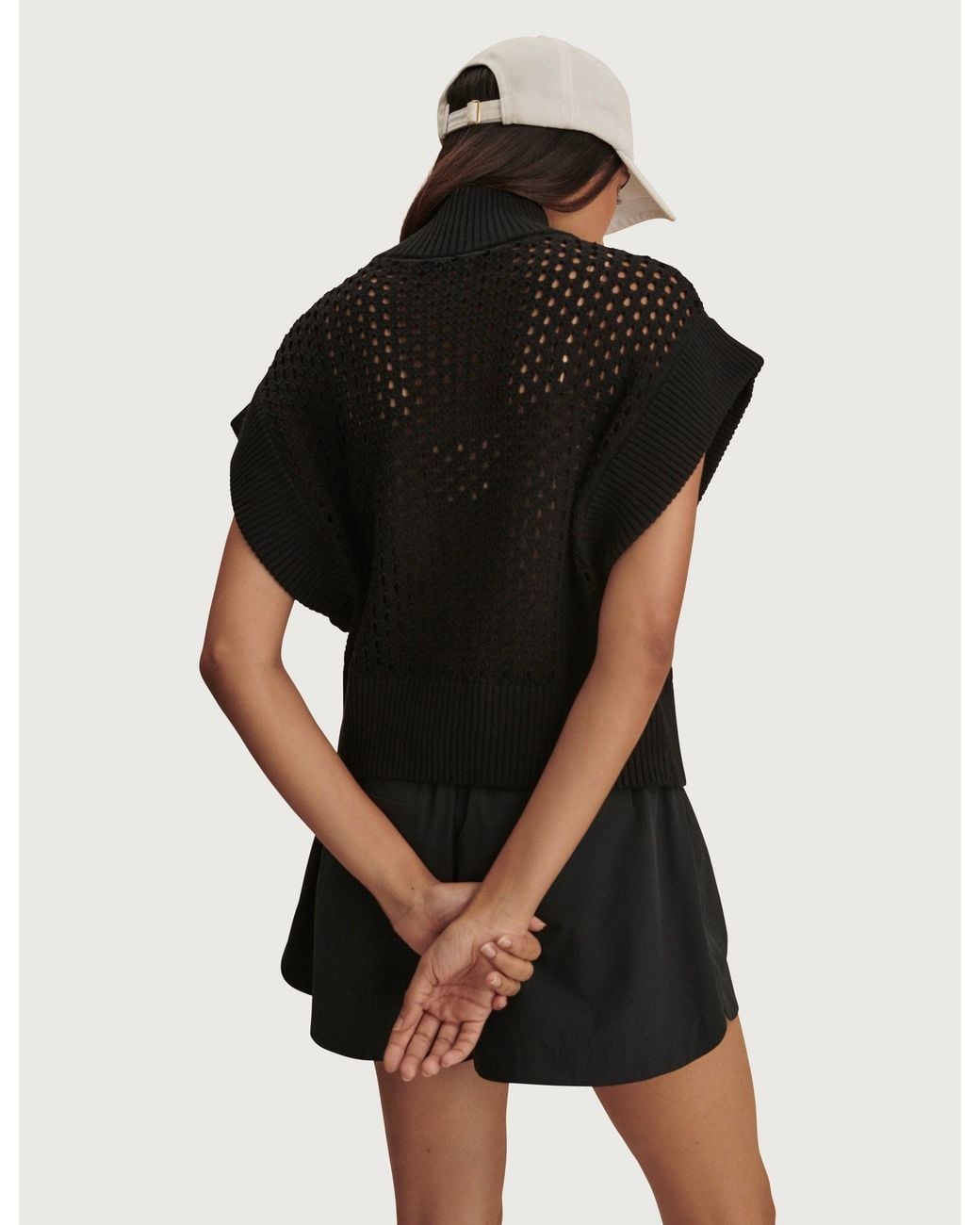 Varley Black Women's Gaines Half-zip Knit