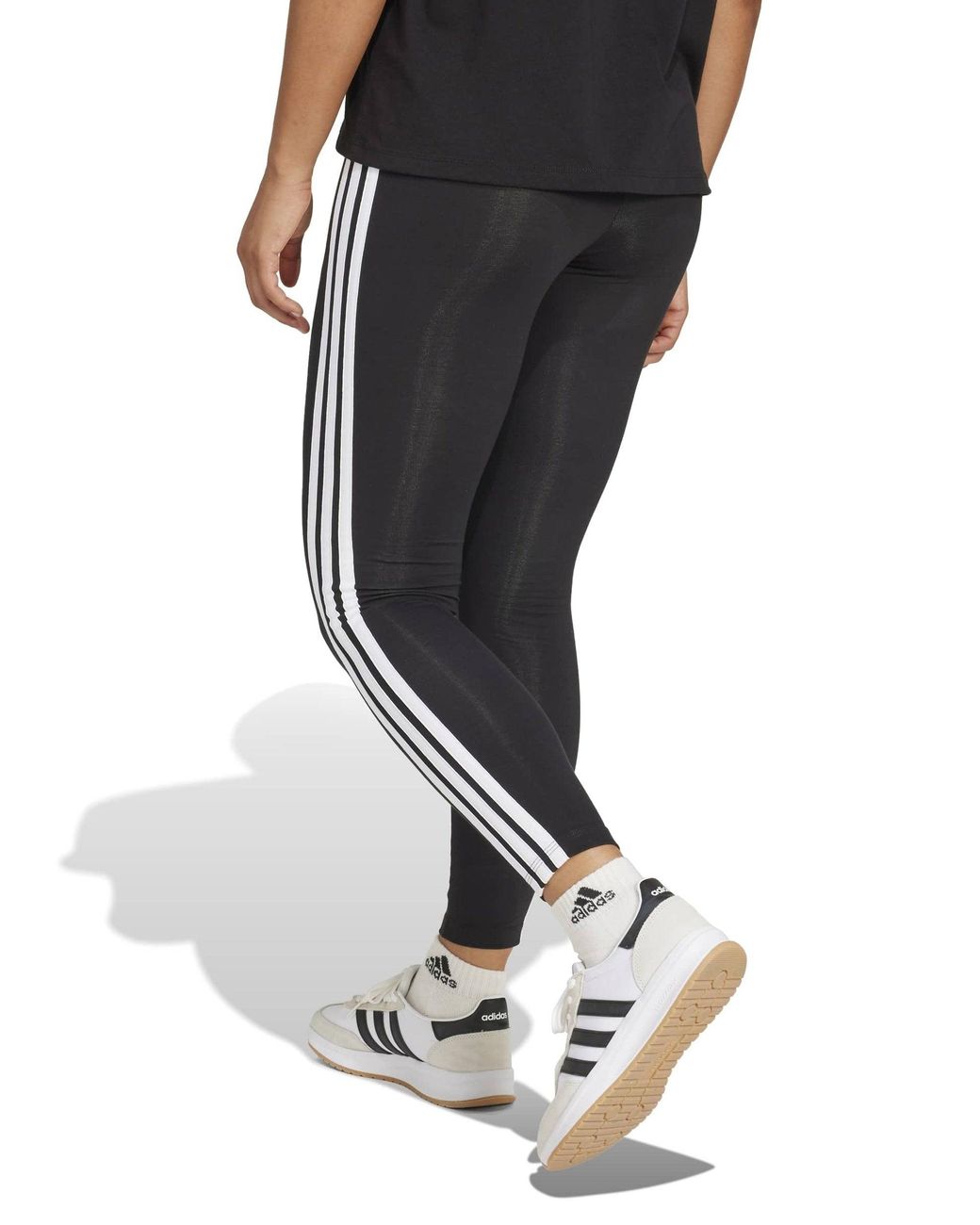 Adidas Black Women's Essentials 3-stripes Cotton leggings