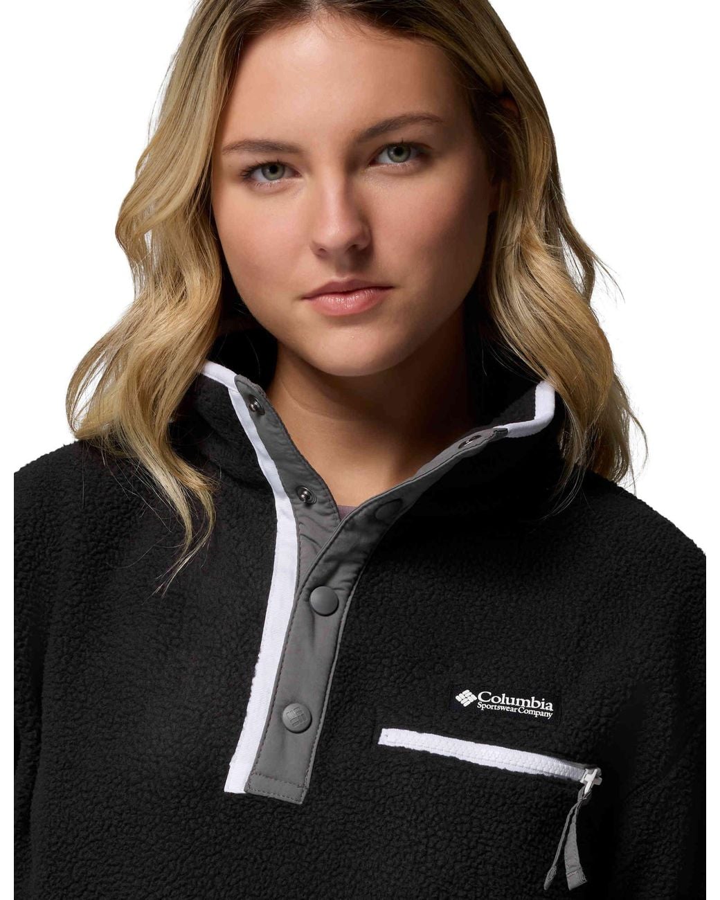 Columbia Black Women's Helvetia Ii Cropped Sherpa Half Snap Fleece
