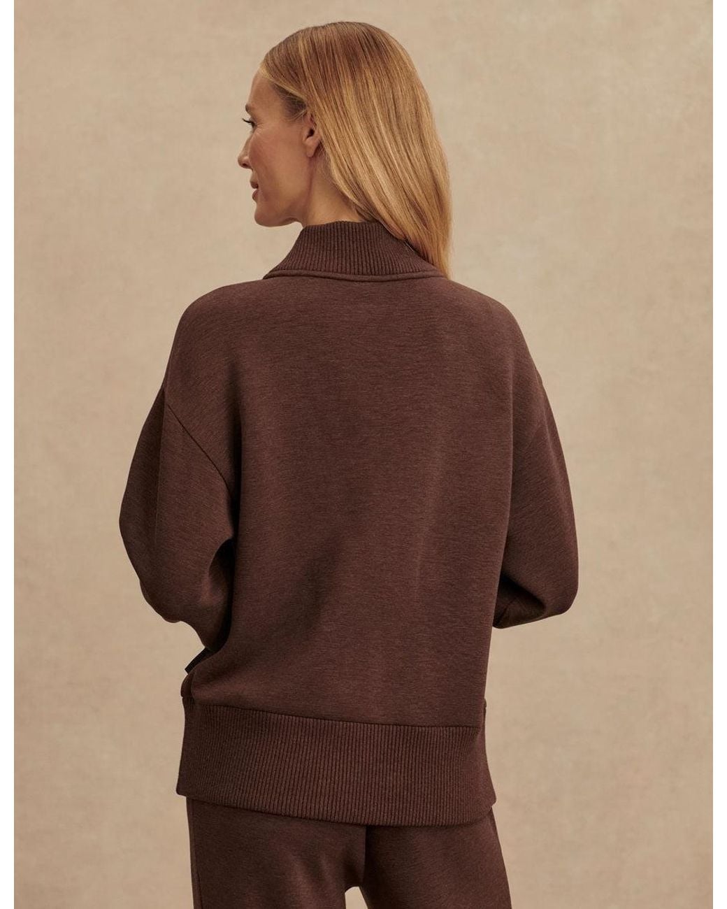 Varley Brown Women's Sally Half Zip Sweat